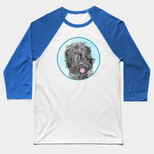 Black Russian Terrier Painting - Cute Original Dog Art Baseball T-Shirt